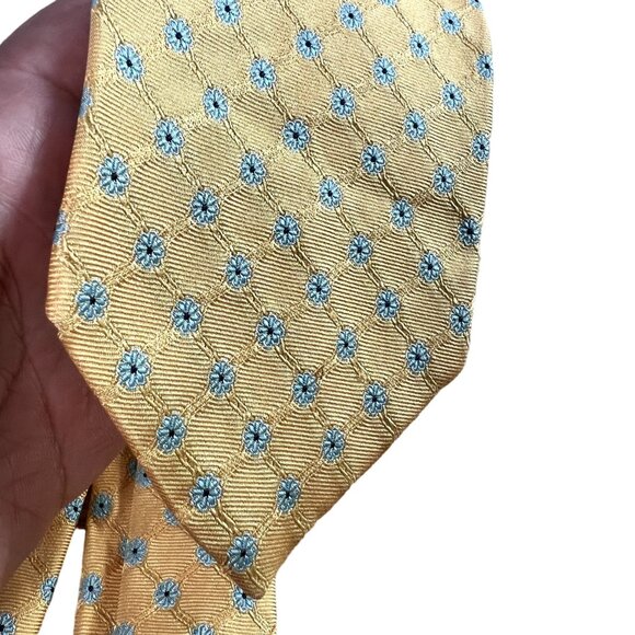 Brooks Brothers Makers and Merchants Menswear Classic Necktie Floral Tile Gold - Picture 5 of 10